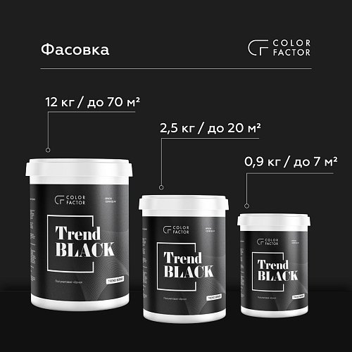 Краска акриловая для наружных и внутренних работ ЧЕРНАЯ TREND BLACK
